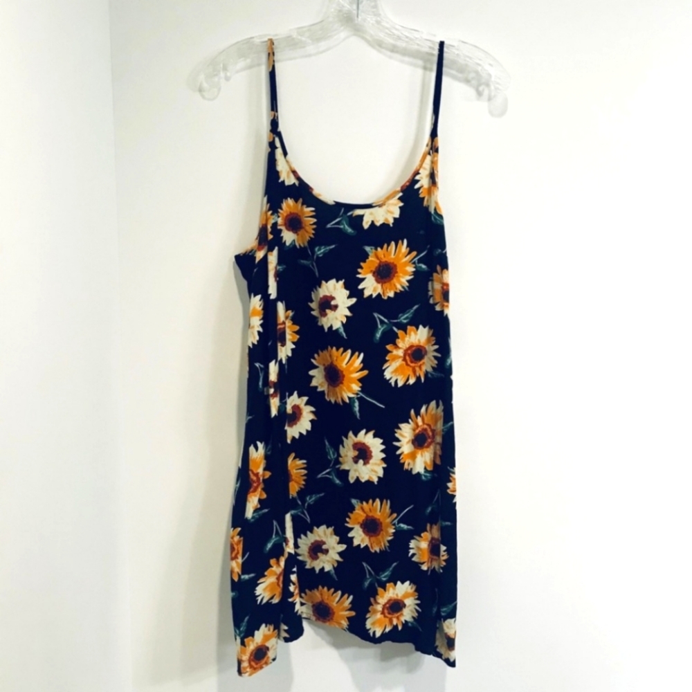 Kimchi Blue Black and Yellow Sunflower Sundress